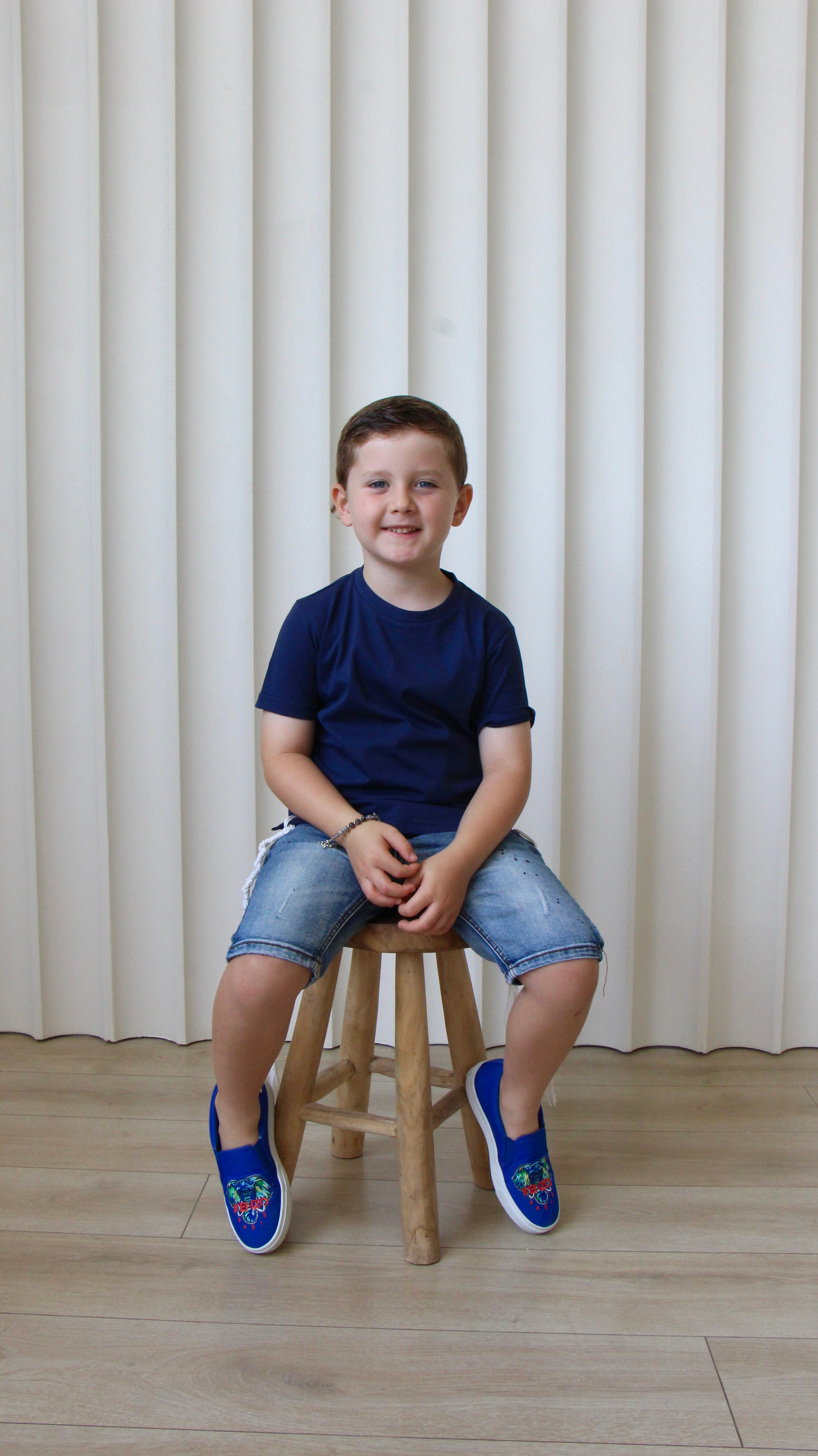 T-shirt Tsitsit Enfant : Bleu Marine Uni