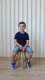T-shirt Tsitsit Enfant : Bleu Marine Uni