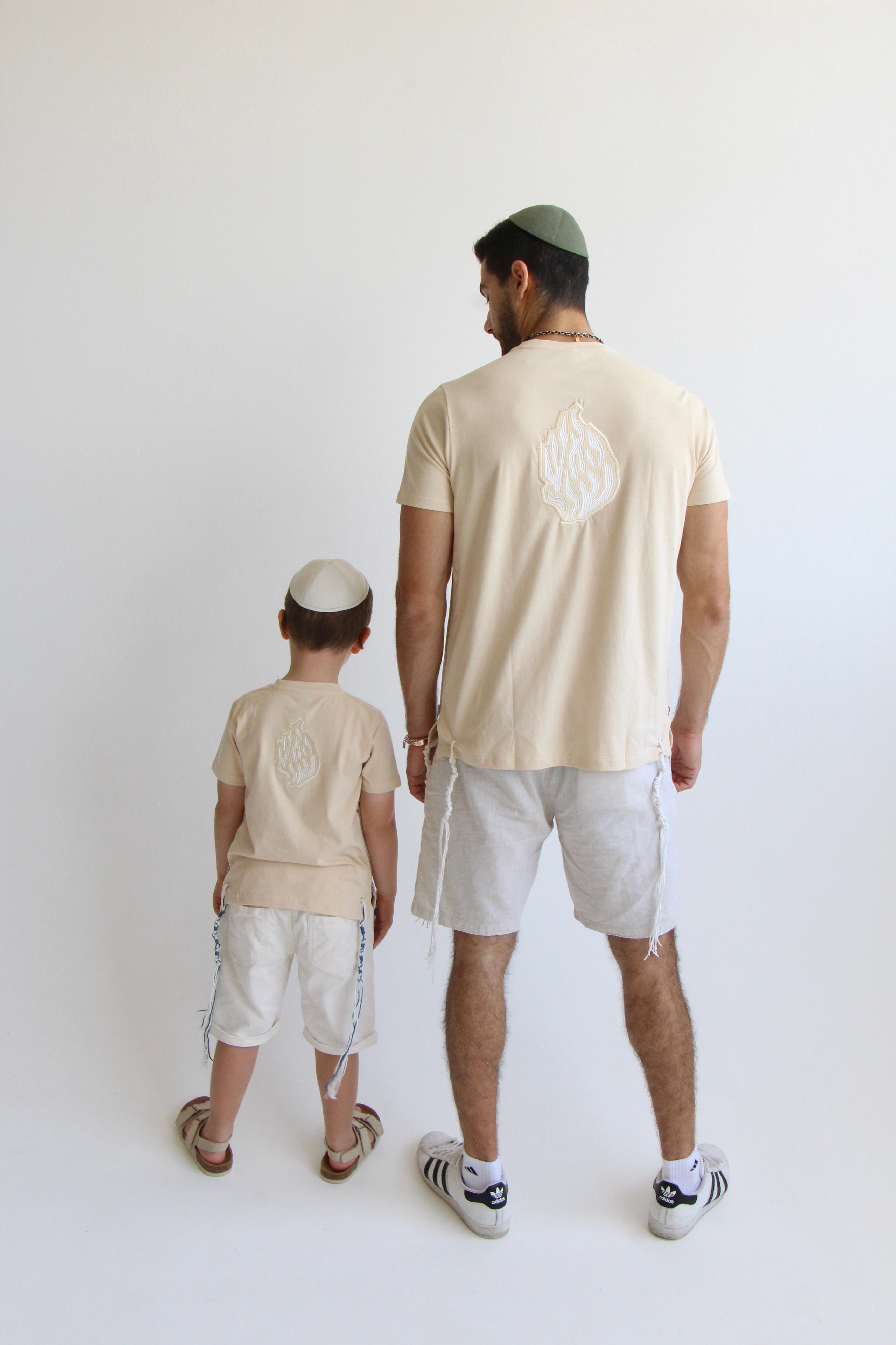 T-shirt Tsitsit Enfant : Beige Flamme Beige
