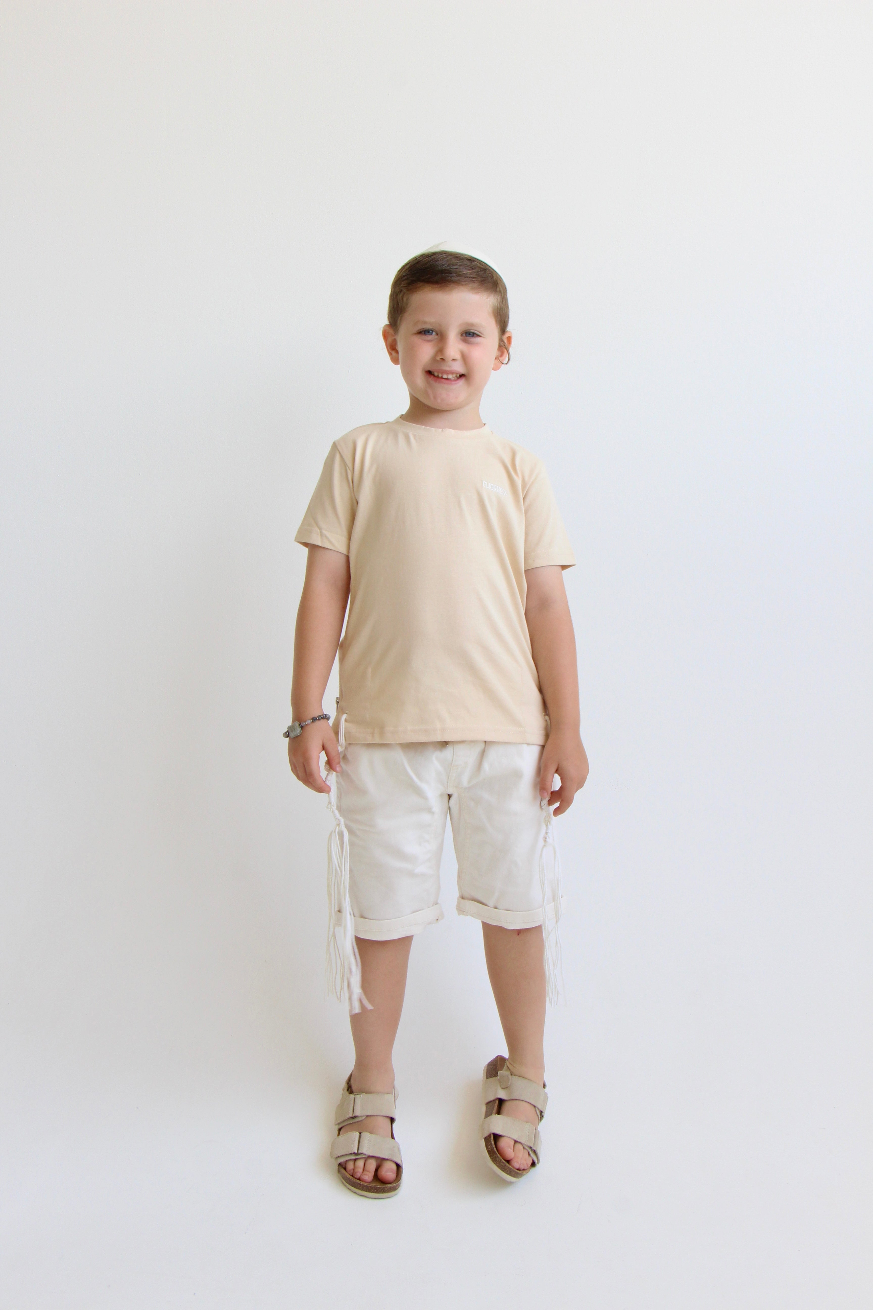 T-shirt Tsitsit Enfant : Beige Flamme Beige