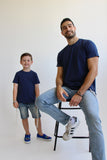 T-shirt Tsitsit Enfant : Bleu Marine Uni