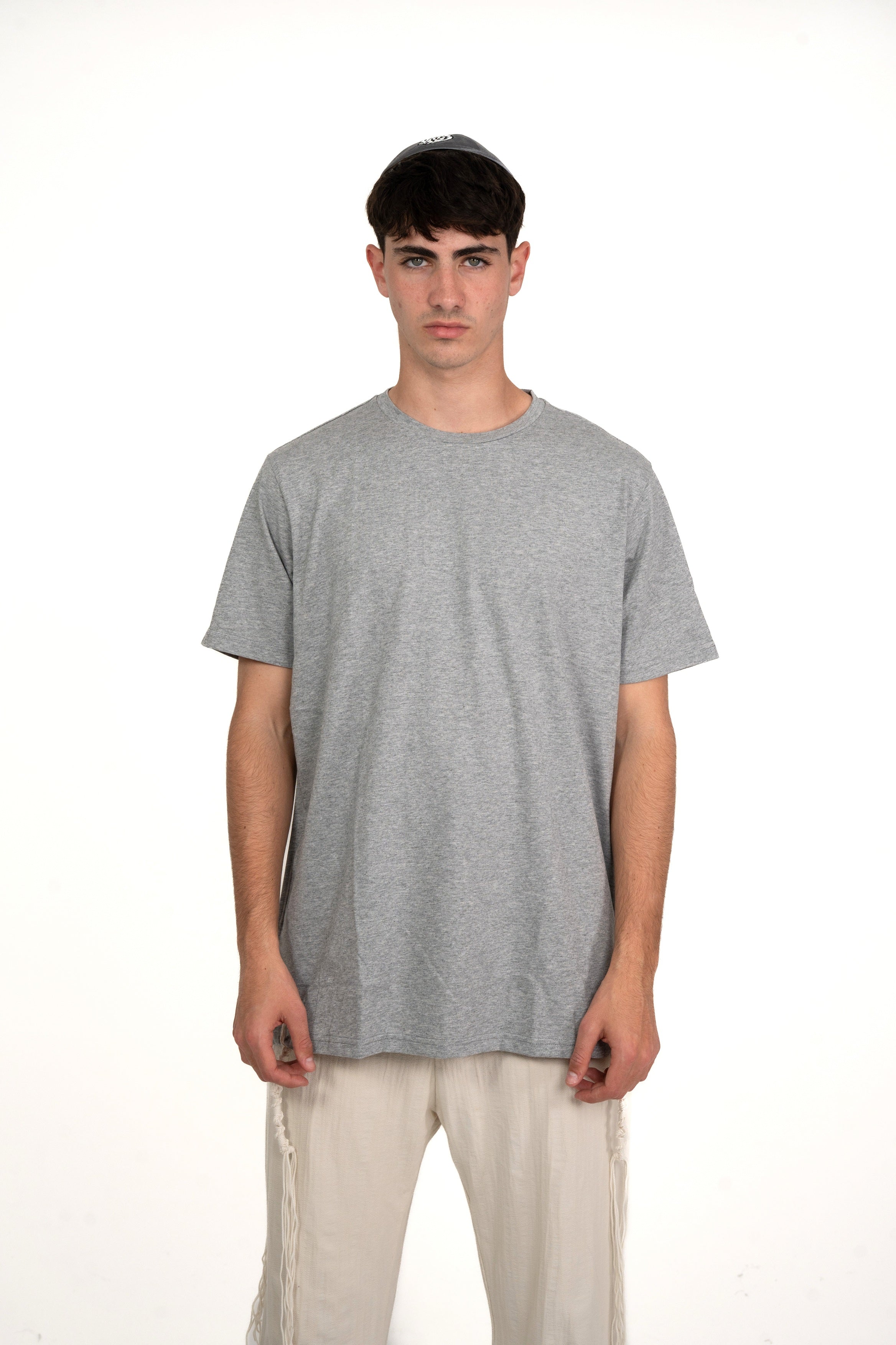 T-shirt Tsitsit : Gris chiné Uni