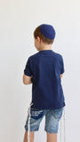 T-shirt Tsitsit Enfant : Bleu Marine Uni