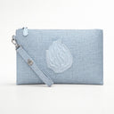 Pochette Voyage Eliorness Bleu ciel – Lin & Cuir