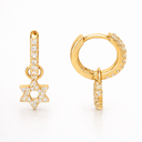 Boucles d’oreilles Maguen David Héritage – Argent 925 plaqué or & zirconiums