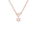 Collier Maguen David Fermoir Spécial or rose – fond blanc