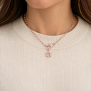 Collier Maguen David Fermoir Spécial or rose – porté