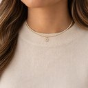 Collier Tennis Maguen David doré – porté