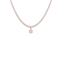 Collier Tennis Maguen David or rose – fond blanc