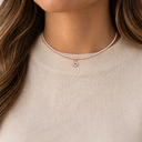 Collier Tennis Maguen David or rose – porté