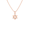 Collier Maguen David Dualité or rose – fond blanc