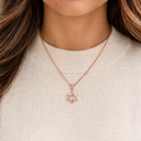 Collier Maguen David Dualité or rose – porté