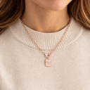 Collier Haï plaque fine or rose – porté