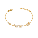 Bracelet Am Israël Haï serti doré – fond blanc