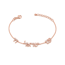 Bracelet Am Israël Haï serti or rose – fond blanc