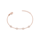 Bracelet Hamsa Pavé or rose sur fond blanc
