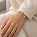 Bracelet Œil Serti argent 925 porté