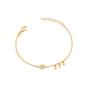 Bracelet Œil Serti doré sur fond blanc