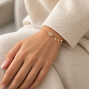Bracelet Œil Serti doré porté