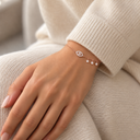 Bracelet Œil Serti or rose porté