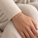 Bracelet Eretz Haï Serti or rose porté
