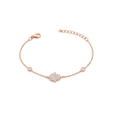 Bracelet Hamsa or rose sur fond blanc