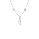 Collier Eretz Israël argent 925 sur fond blanc