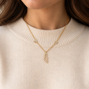 Collier Eretz Israël doré porté