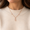 Collier Eretz Israël or rose porté