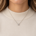 Collier Maguen David zircons argent 925 porté