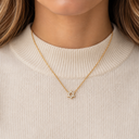 Collier Maguen David zircons doré porté