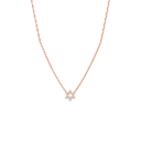 Collier Maguen David zircons or rose sur fond blanc