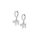 Boucles d'oreilles créoles Haï argent 925 sur fond blanc
