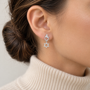 Boucles d'oreilles pendantes Maguen David argent 925 portées