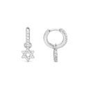 Boucles d'oreilles créoles Maguen David argent 925 sur fond blanc