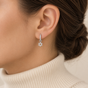 Boucles d'oreilles créoles Maguen David argent 925 portées