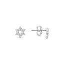 Boucles d'oreilles puces Maguen David argent 925 sur fond blanc