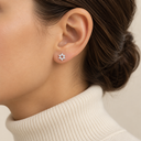 Boucles d'oreilles puces Maguen David argent 925 portées