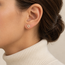 Boucles d'oreilles puces Maguen David dorées portées