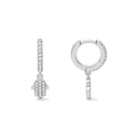 Boucles d'oreilles Créoles Hamsa argent 925