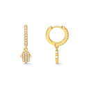 Boucles d'oreilles Créoles Hamsa dorées