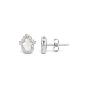 Boucles d'oreilles Puces Hamsa Nacre argent 925
