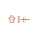 Boucles d'oreilles Puces Hamsa Nacre or rose