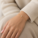 Bracelet Maguen David Serti doré porté