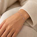 Bracelet 5 Maguen David serti argent 925 porté