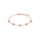 Bracelet 5 Maguen David serti or rose sur fond blanc