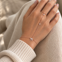Bracelet-Bague Haï or rose porté