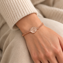 Bracelet Chaîne Aech Cheli Grande Flamme or rose porté