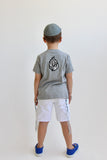 T-shirt Tsitsit Enfant : Gris Chiné Flamme Noir