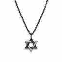 collier magen david argent noir zirconium bijou judaica eliorness chaine noire etoile david 